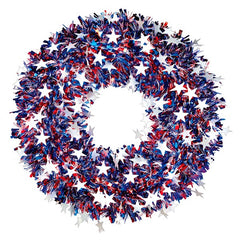 Patriotic Stars Tinsel Wreath