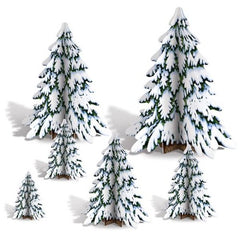3D Winter Pine Trees - 6 Per Pack