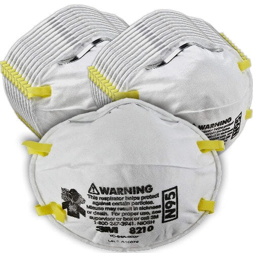 3M N-95 Personal Protective Equipment Particulate Respirator 8210-Pack of 20