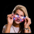 LED Light Up Pixel Art Brick Sunglasses - Red Blue White