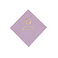 Lilac Wedding Monogram Personalized Napkins Beverage with Gold Foil