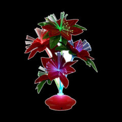 Fiber Optic Flower Centerpiece Red Light Up Decoration
