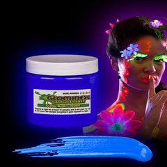 Glominex Glow Body Paint 4oz Jar Blue