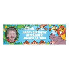 Zoo Adventure Party Photo Custom Banner - Small