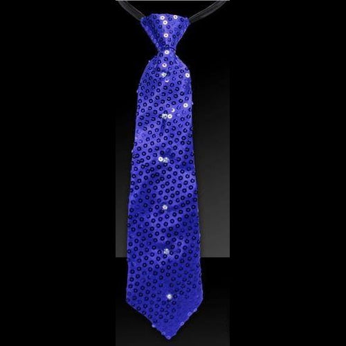 LED Light Up Blue Sequin Necktie