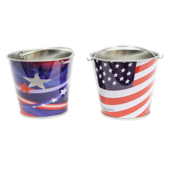 Mini Patriotic Buckets - American Flag & Stars Print