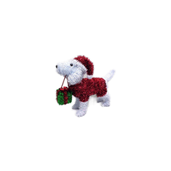 5 In White Dog 3D Christmas Decor