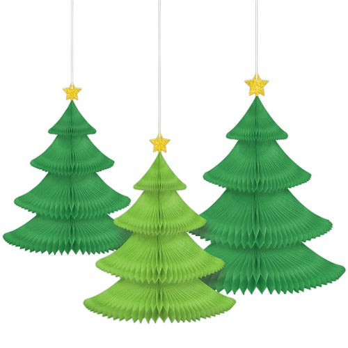 Christmas Tree Honeycomb Decorations