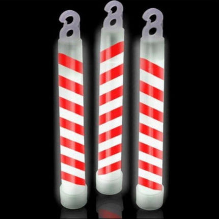 6" Candy Cane Glow Sticks - Pack of 4 Sticks
