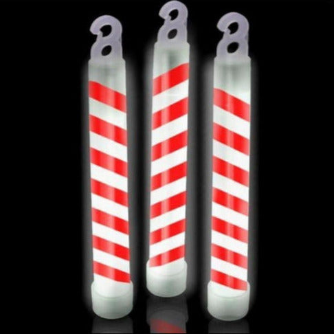 6" Candy Cane Glow Sticks - Pack of 4 Sticks