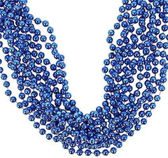 33" Round Metallic Royal Blue Mardi Gras Beads