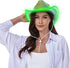 Light Up EL Wire Green Iridescent Holographic Space Cowboy Cowgirl Hat