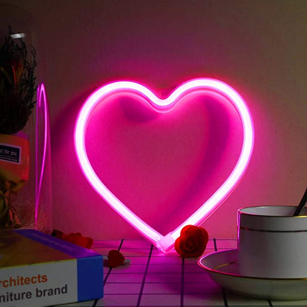LED light up Pink Neon Heart Sign