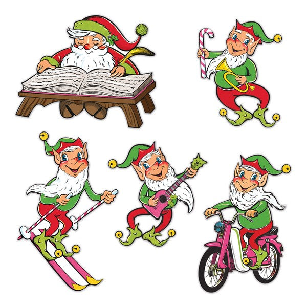 Vintage Santa & Elves Cutouts