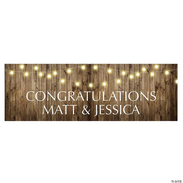 Personalized Rustic Wedding Banner - Large
