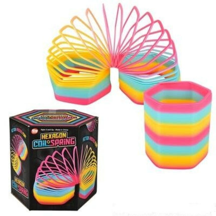 6" Mega Hexagon Rainbow Coil Spring