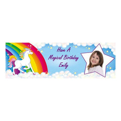 Rainbow Unicorn Photo Custom Banner - Small