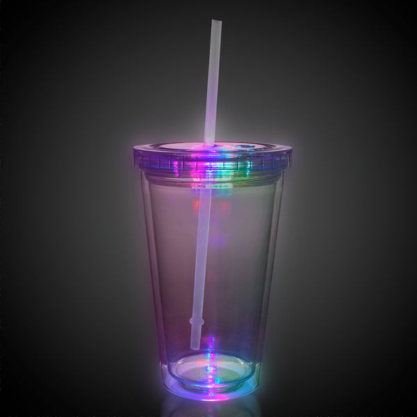 LED Light Up 18 Oz Large Double Wall To Go Tumbler - Multi Color