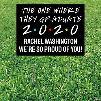 Personalized Friends The One Where They Graduate Yard Sign
