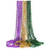 60" 16Mm Round Metallic Purple, Gold And Green Mardi Gras Beads