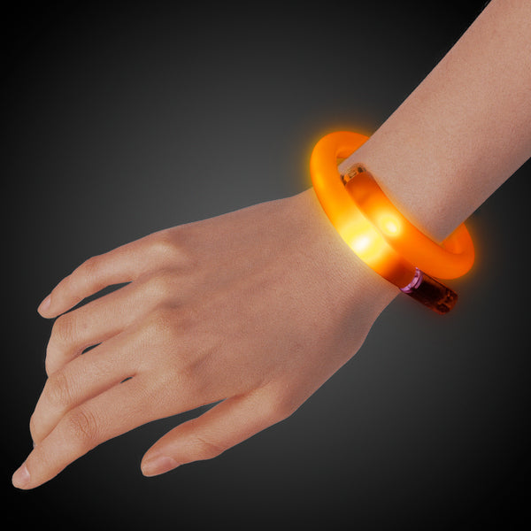 LED Light Up Orange Tube Bracelets