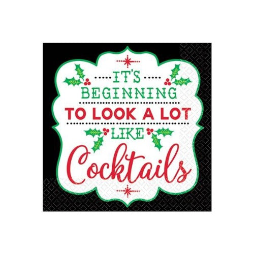 Christmas Cocktails Beverage Napkins