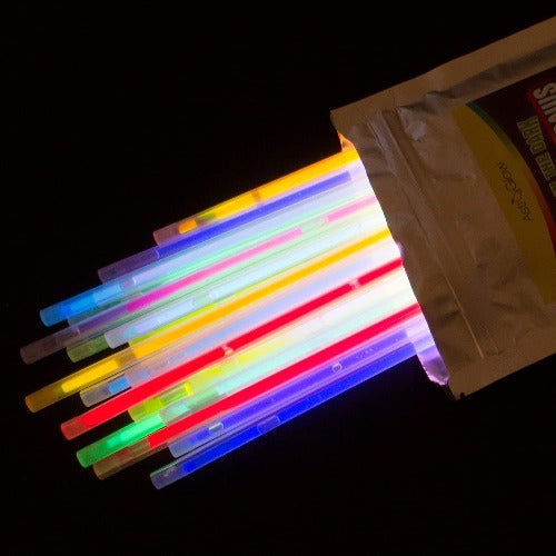 9 Inch Glow In The Dark Straws - Assorted Colors