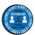Social Distancing Floor Decals, 12" Round Safety Stickers - Pack of 5