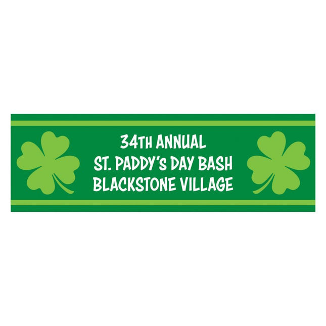 Shamrocks St. Patricks Day Custom Banner - Small