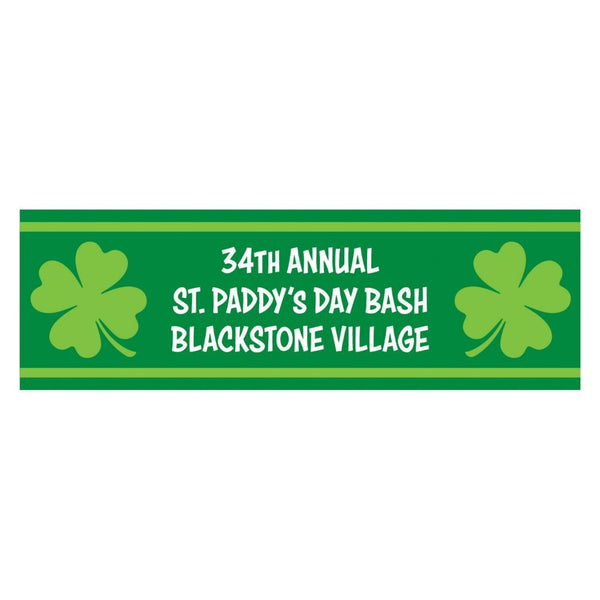 Shamrocks St. Patricks Day Custom Banner - Small