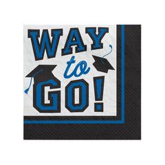 Blue Graduation Way To Go Beverage Napkins