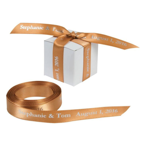 5/8 - Gold Satin Personalized Ribbon - 25 ft.