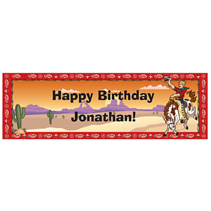Cowboy Birthday Custom Banner - Medium