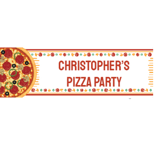 Pizza Party Custom Banner - Medium