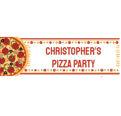 Pizza Party Custom Banner - Small