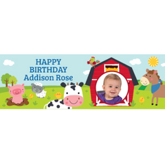 Farm Friends Party Photo Custom Banner - Large