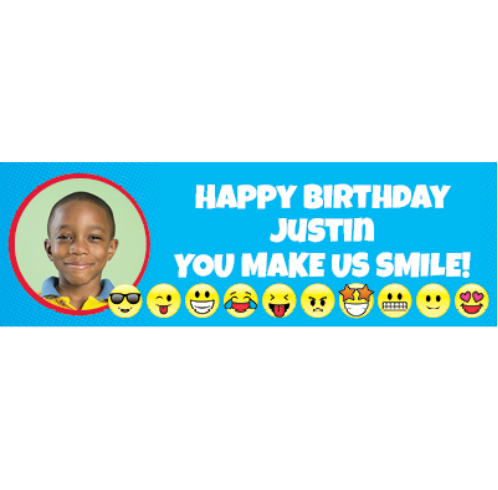 Emoji Party Photo Custom Banner - Small