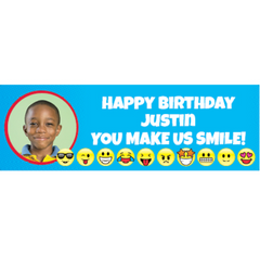 Emoji Party Photo Custom Banner - Medium