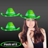 Light Up Green Holographic Iridescent Space Cowboy Hats - Pack of 2