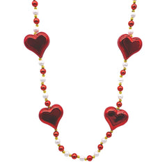 Red Heart With Pearl Necklace