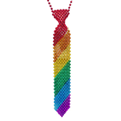 Rainbow Beaded Tie