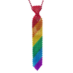 Rainbow Beaded Tie