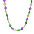 40" Acrylic Purple, Green And Gold Small Diamond Bead Necklace