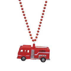 40" Rubber Firetruck Medallion Necklace