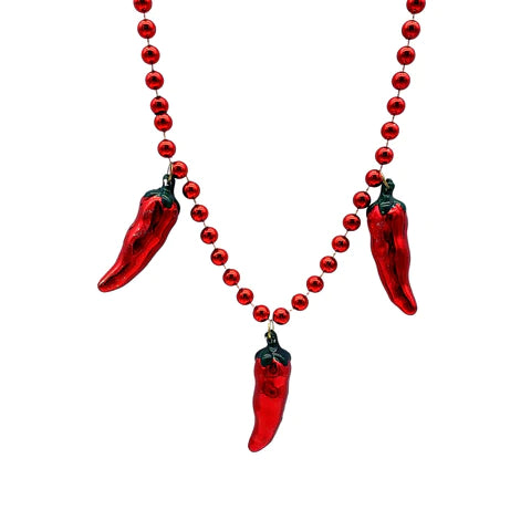 42 Red Hot Chili Pepper Bead Necklace