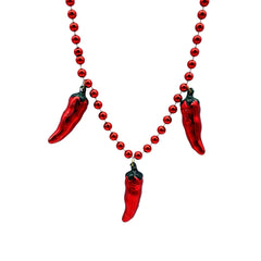 42" Red Hot Chili Pepper Bead Necklace