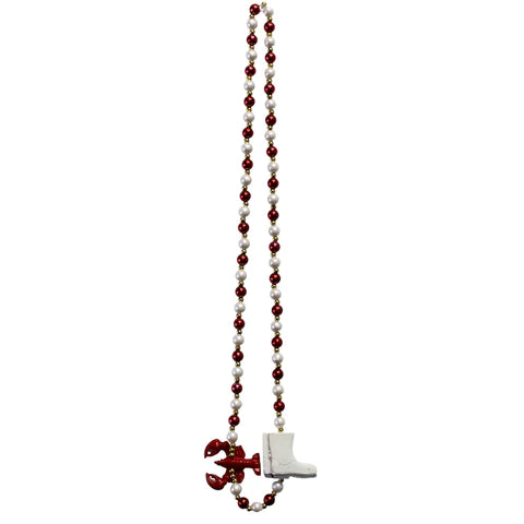 42 Crawfish With Boots Mardi Gras Beads Necklace