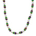 42" Mardi Gras Purple, Green And Gold Bead Necklace With White Pearl
