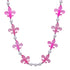 40" Acrylic Light Pink And Hot Pink Fleur De Lis Beads Necklace