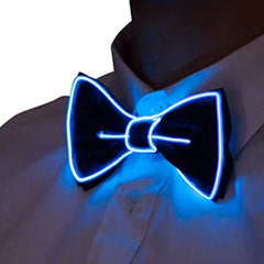 EL Wire Blue Bow Tie